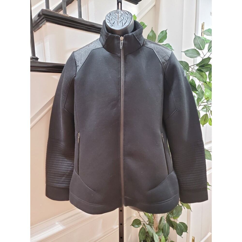 BMW Men's Black Solid 100% Polyester Long Sleeve Casual Full Zip Jacket Size XL